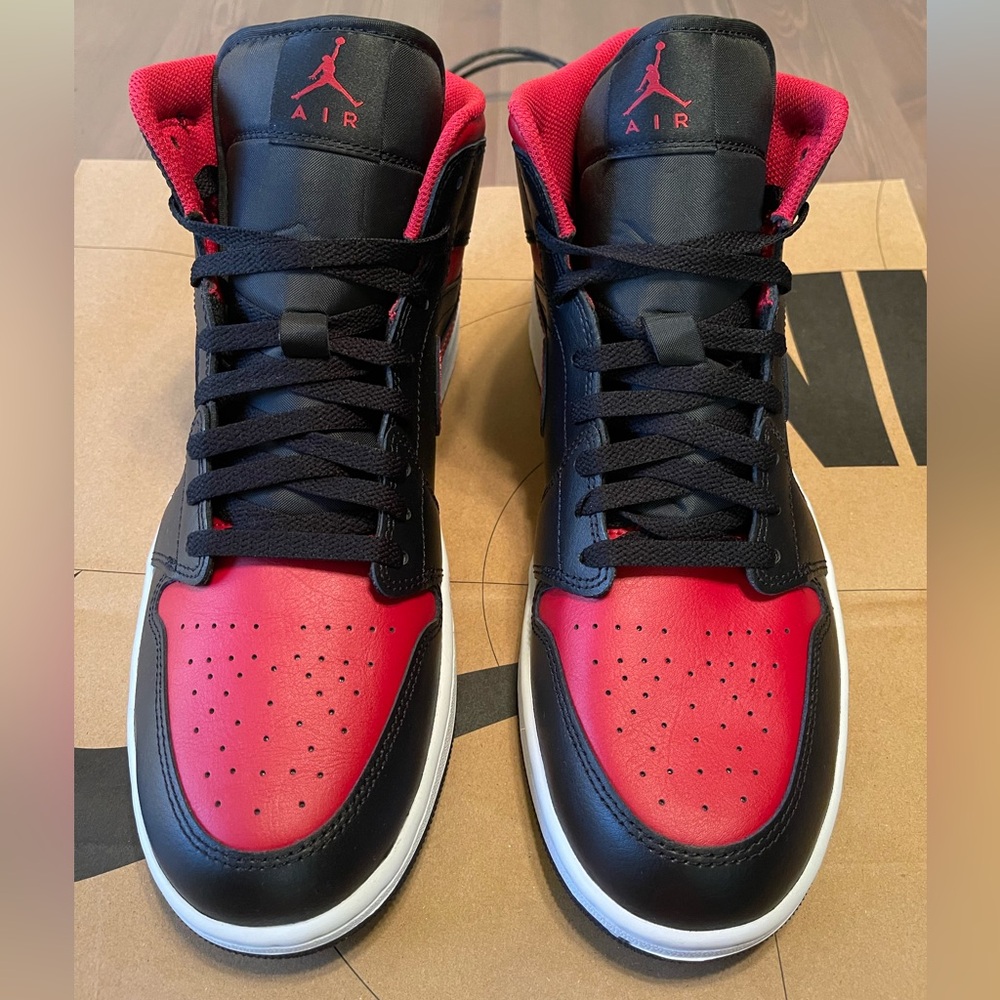 Air Jordan 1 Mid - Black, Summit White, Varsity Red - Size 12 - Picture 2 of 11